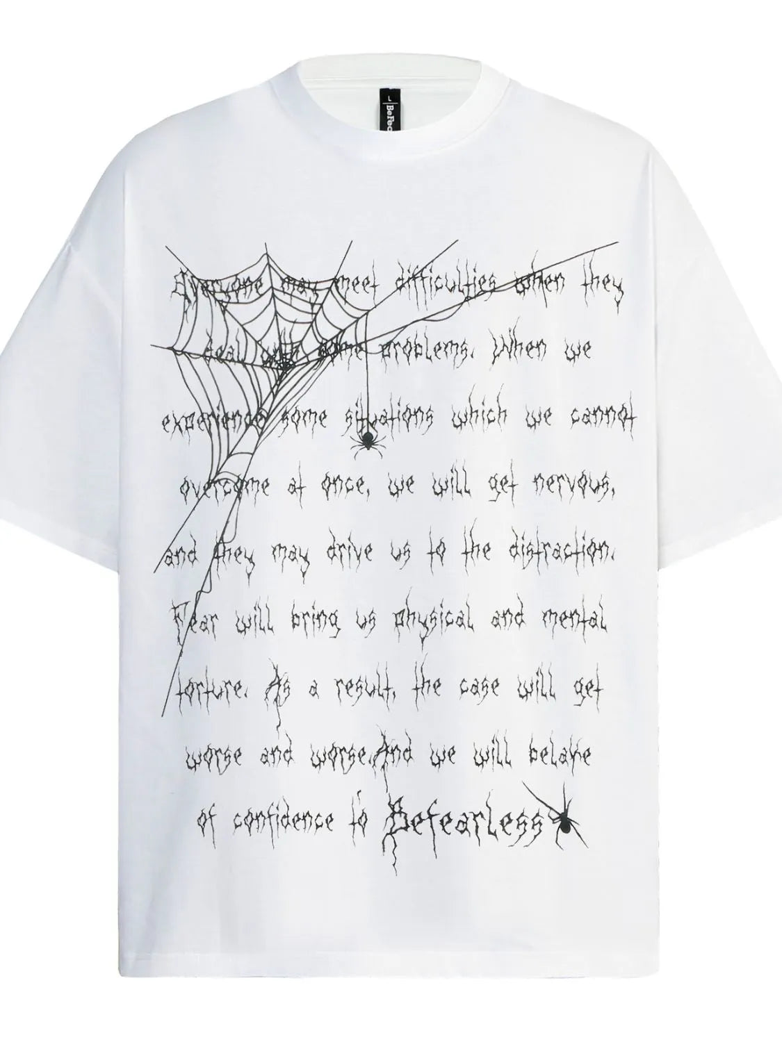 Men's Spider Web Letter Print Oversized T-Shirt