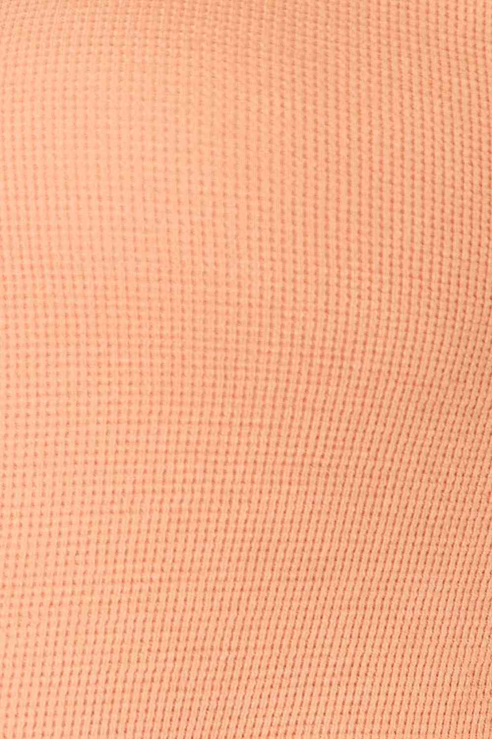 Casual & Chic Half Button Long Sleeve Top in Peach