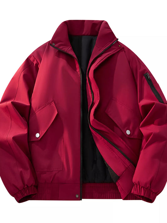 Men's Plus Size Casual Stand Collar Lightweight Bomber Jacket