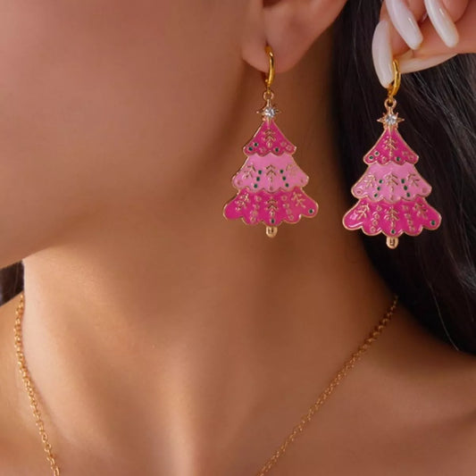 Christmas Tree Dangle Earrings