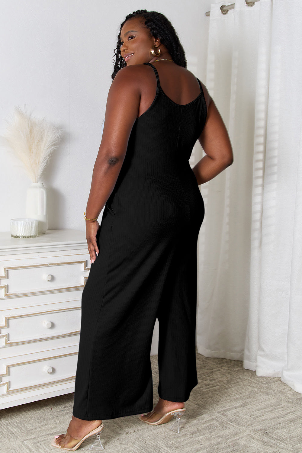 Basic Bae Spaghetti Strap V-Neck Full-Length Jumpsuit