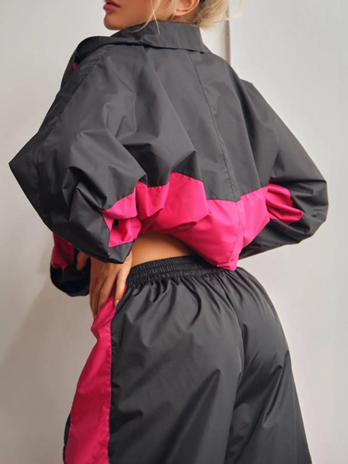 Zip Up Long Sleeve Top and Pants Set