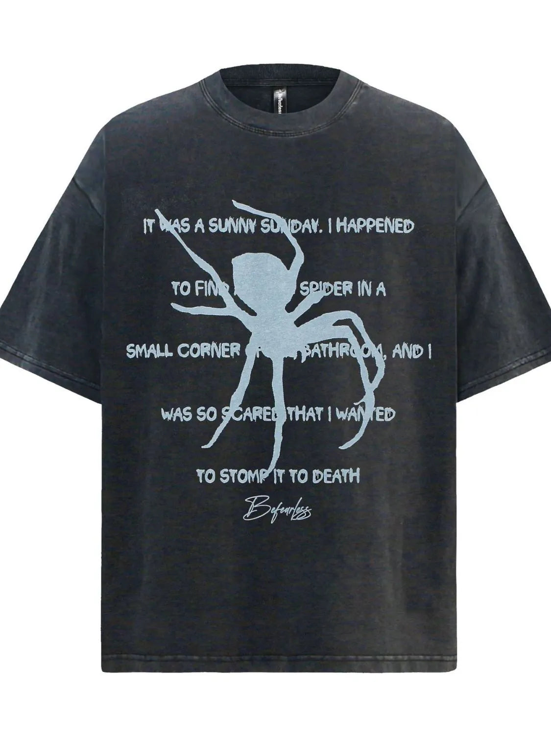 Men's Oversized Gothic Spider Graphic T-Shirt