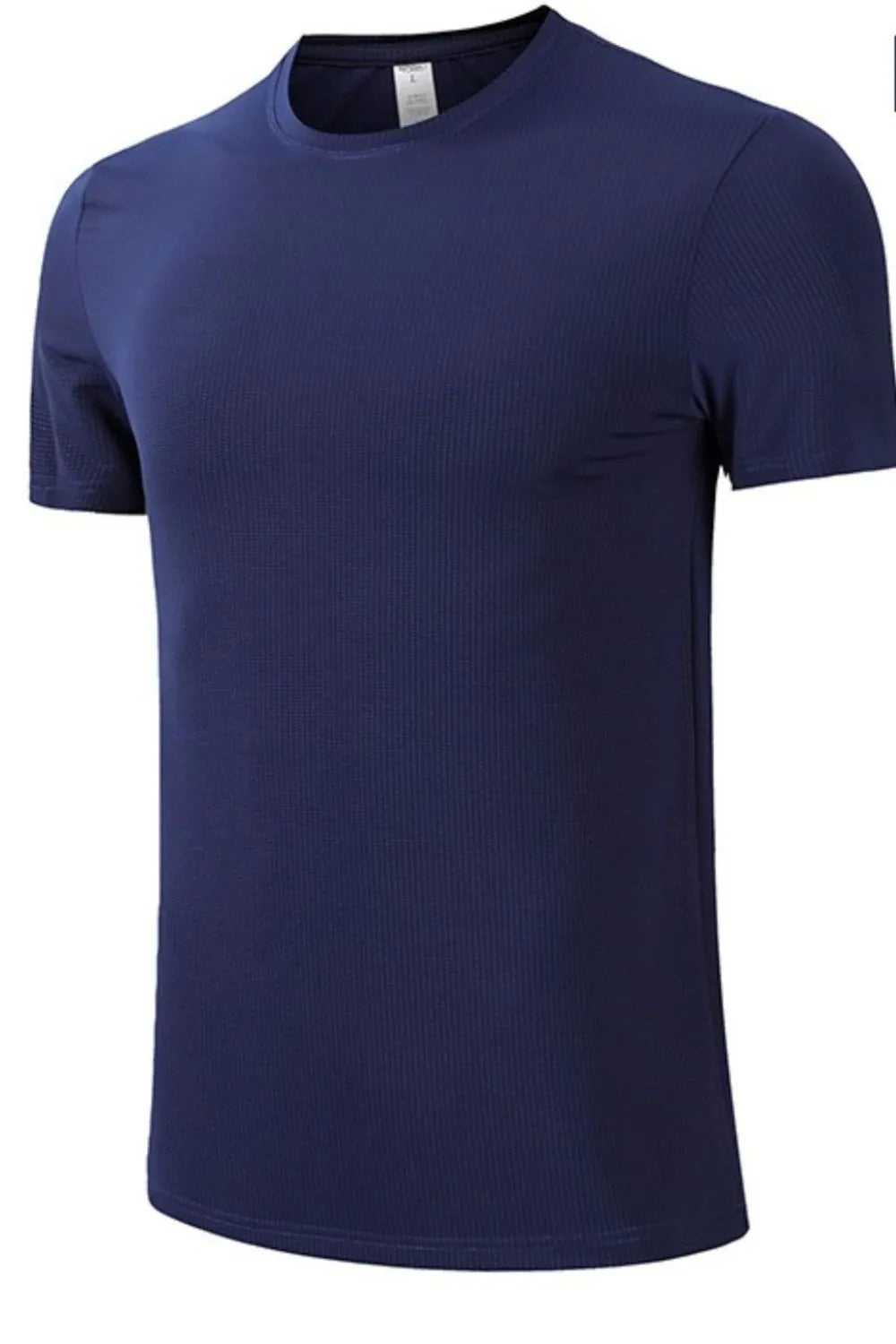 Men's Round Neck Ribbed Active T-Shirt
