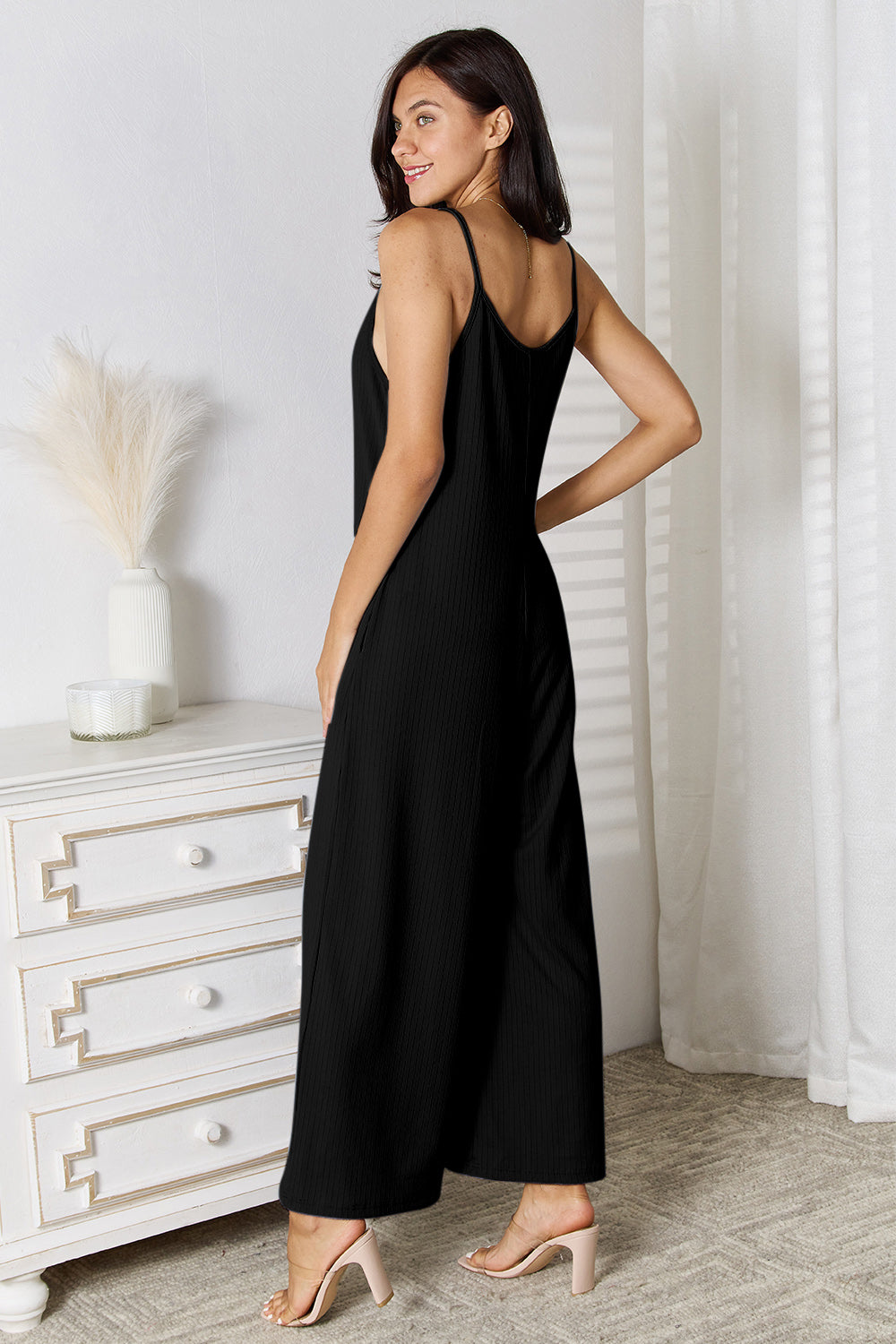 Basic Bae Spaghetti Strap V-Neck Full-Length Jumpsuit