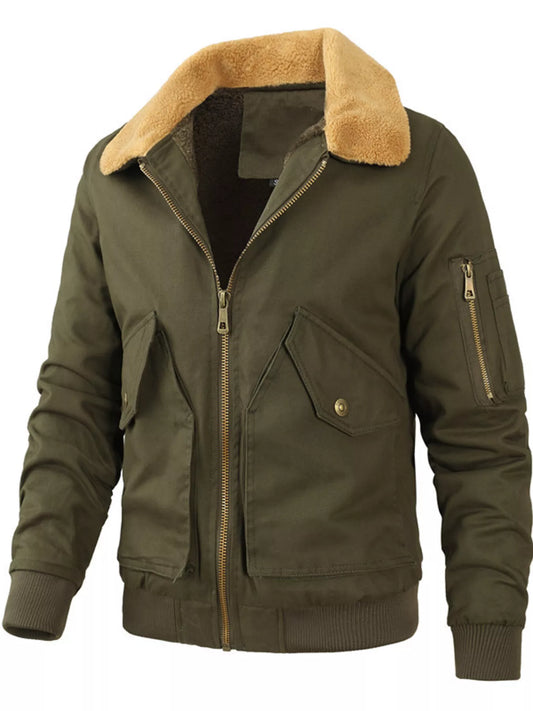Men's Full Size Zip Up Bomber Jacket Plus Size