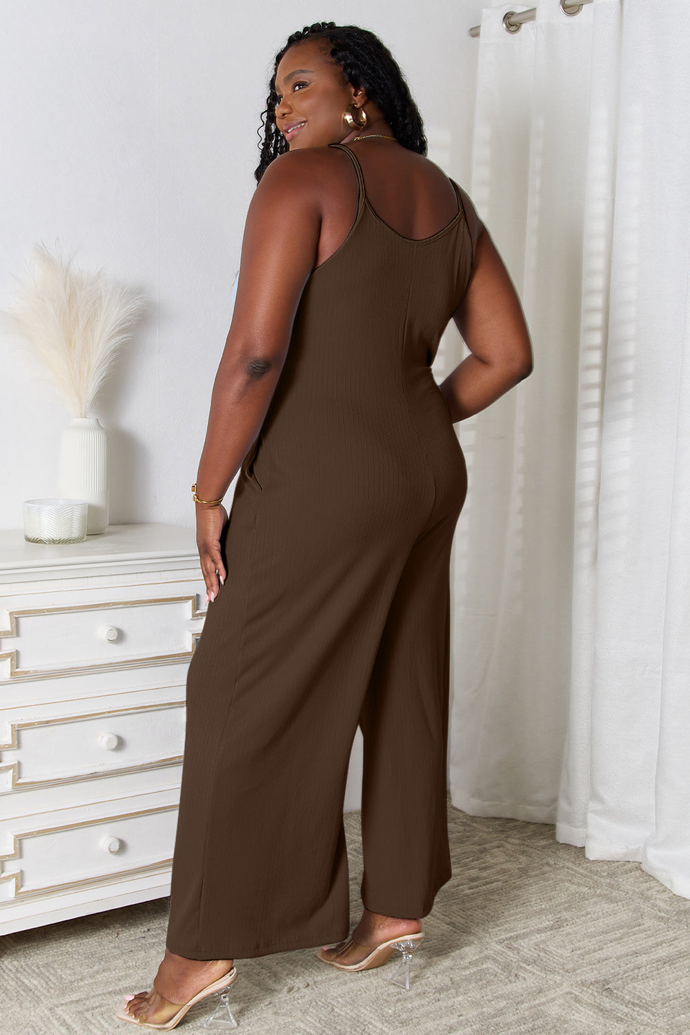 Basic Bae Spaghetti Strap V-Neck Full-Length Jumpsuit