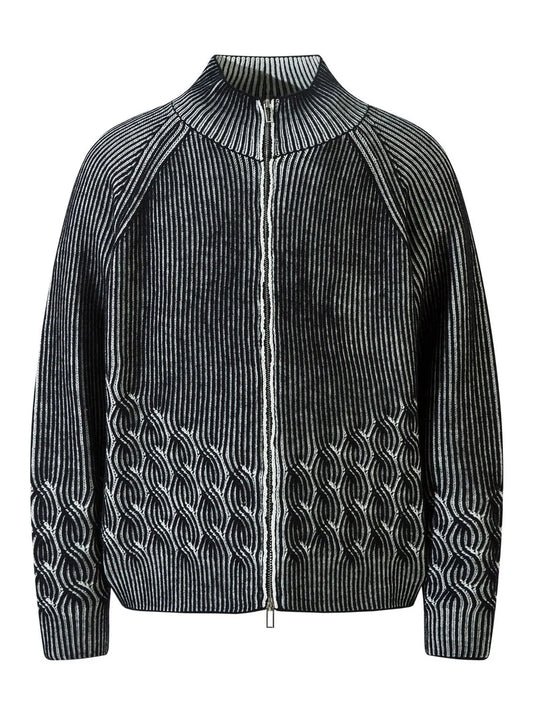 Men's Cable-Knit Zip-Up Cardigan