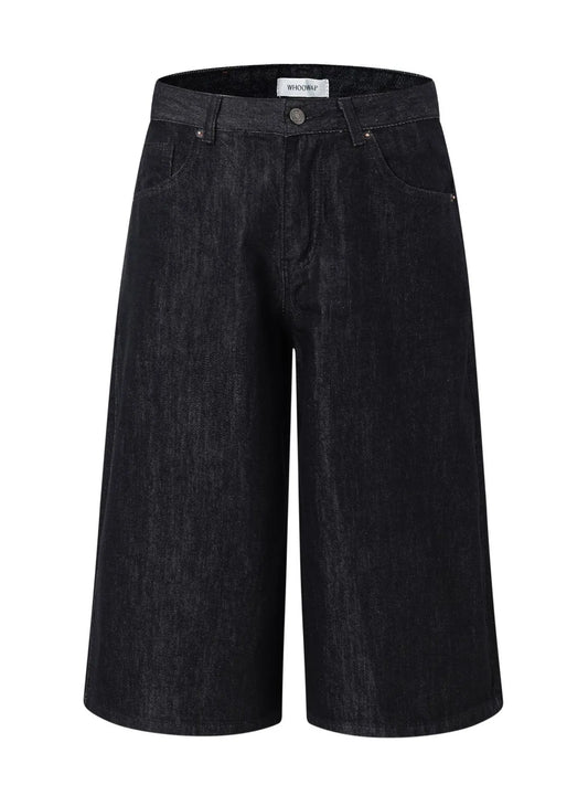 Men's Wide-Leg Denim Shorts