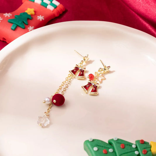 18K Gold-Plated Christmas Bell Earrings