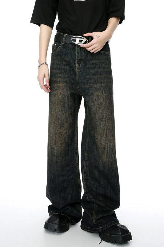 Men's Hight Rise Wide Leg Jeans