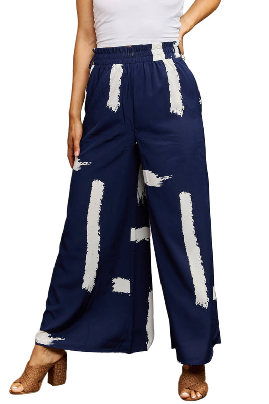 Perfee Printed Wide Leg Long Pants