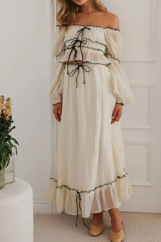 Off-Shoulder Top and Skirt Set