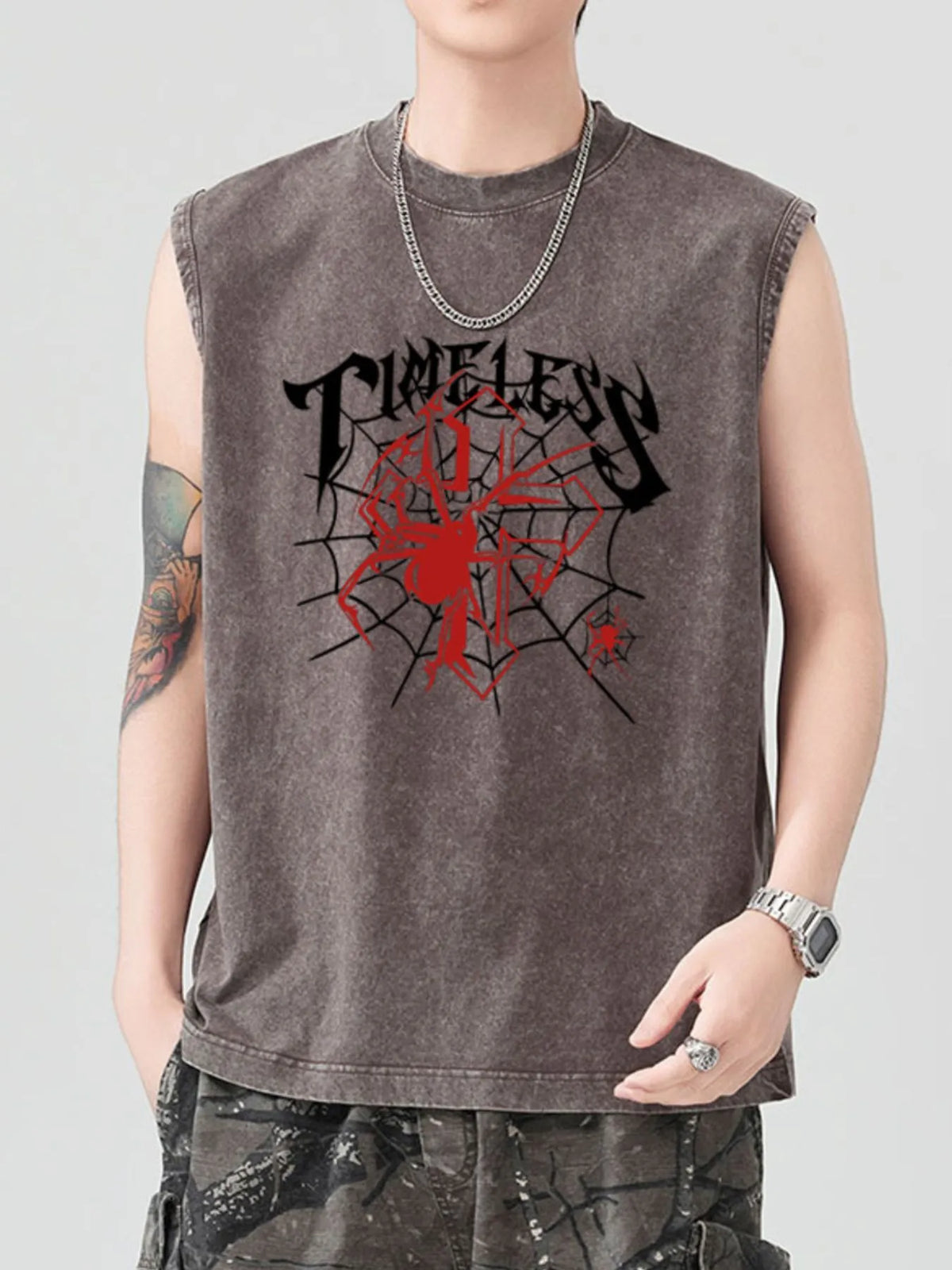Men's Spider Round Neck Tank