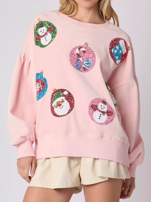 Christmas Sequin Embellished Sweatshirt