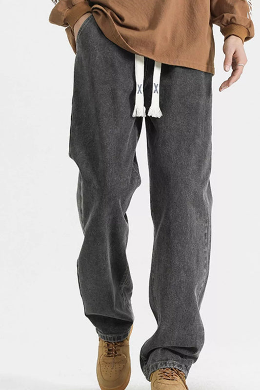 Men's Full Size Wash Loose Fit Jeans Plus Size