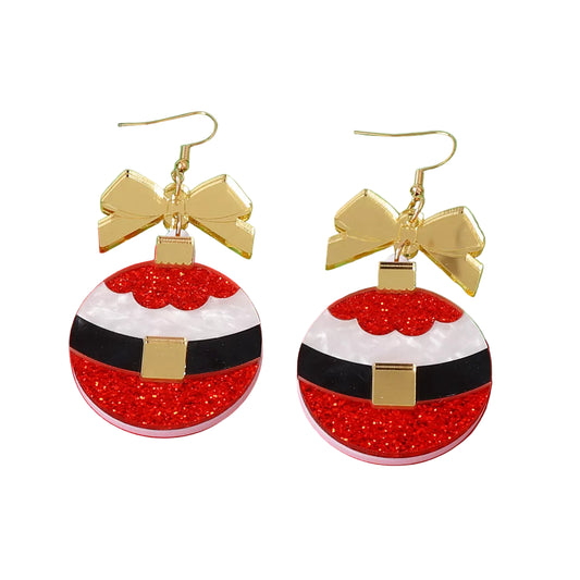 Christmas Dangle Earrings with Bow