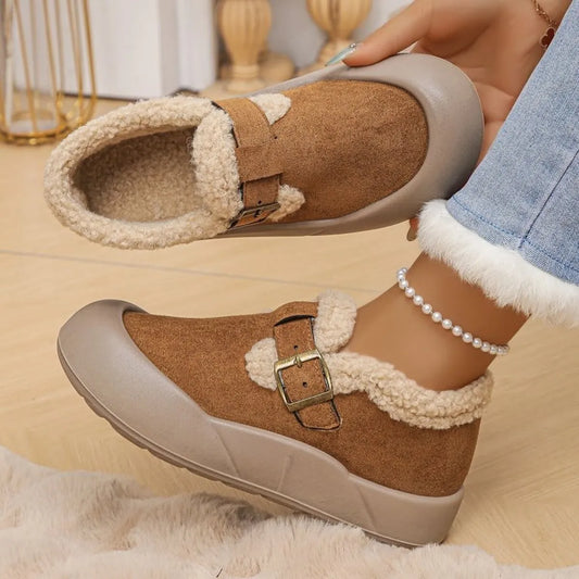 Round Toe Platform Slip-Ons
