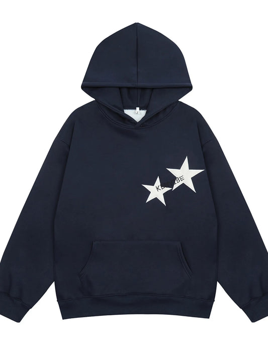 Men's Contrast Star Long Sleeve Hoodie