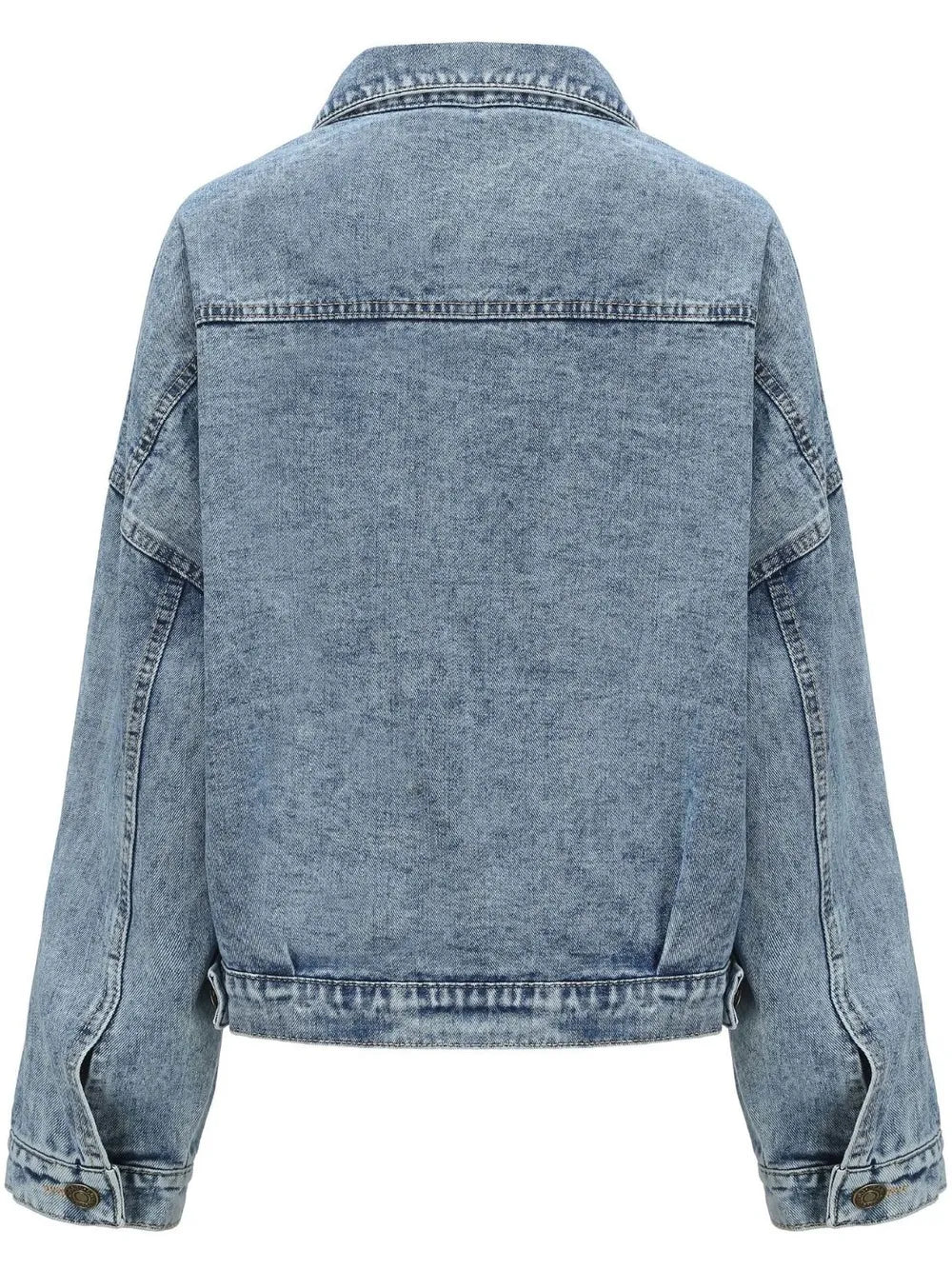 Button Down Drop Shoulder Denim Jacket