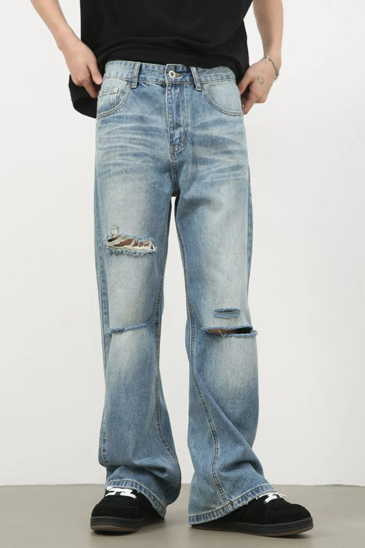 Men's Distressed Bootcut Jeans