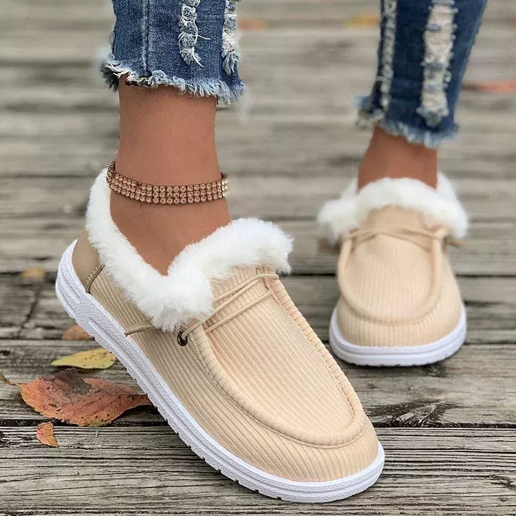 Cozy Plush-Lined Flats Slip-Ons