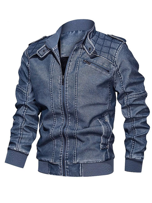 Men's Plus Size Zip Up Long Sleeve Jacket