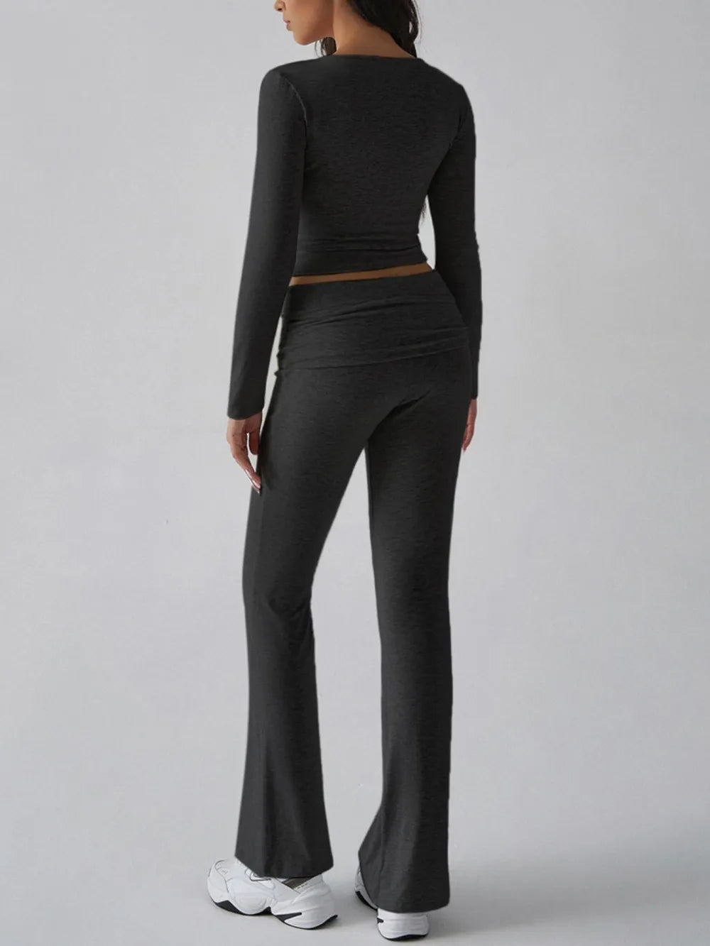 Devine Square Neck Long Sleeve Top and Pants Set