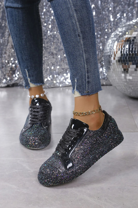 Glitter Sparkle Lace Up Sneakers