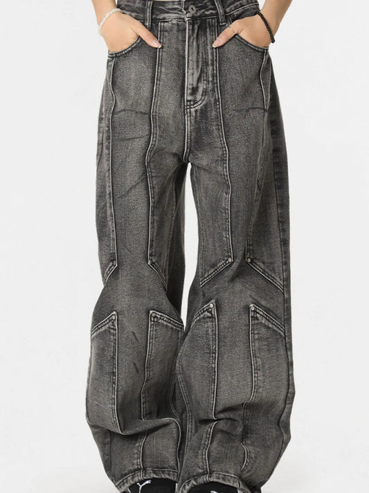 Men's Wide-Leg Paneled Jeans