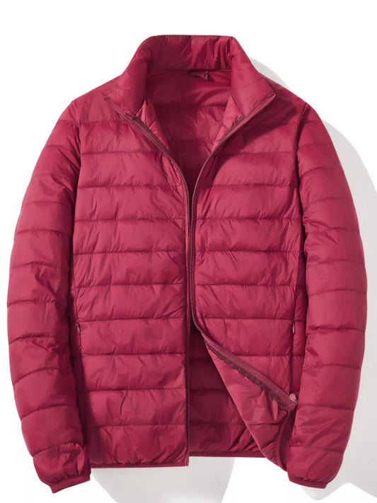 Men's Plus Size Lightweight Zip Up Puffer Jacket