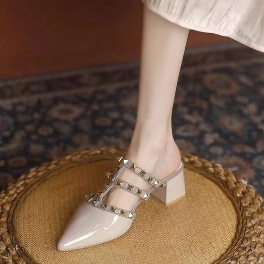Point Toe Block Heels Sandals