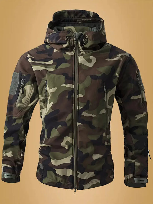 Men's Camouflage Zip Up Hooded Jacket