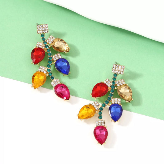 Christmas Rhinestone Drop Earrings