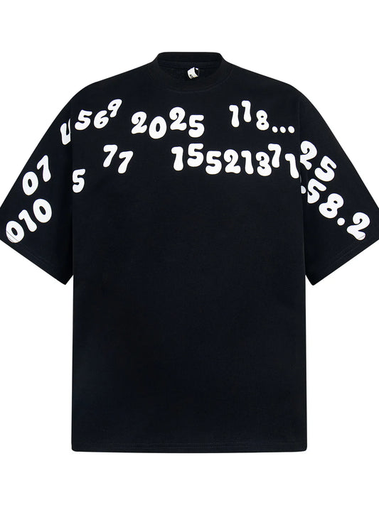 Men's Number Print Short Sleeve Oversized T-Shirt