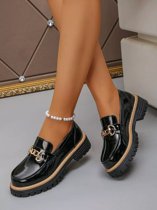 Round Toe Platform Loafers