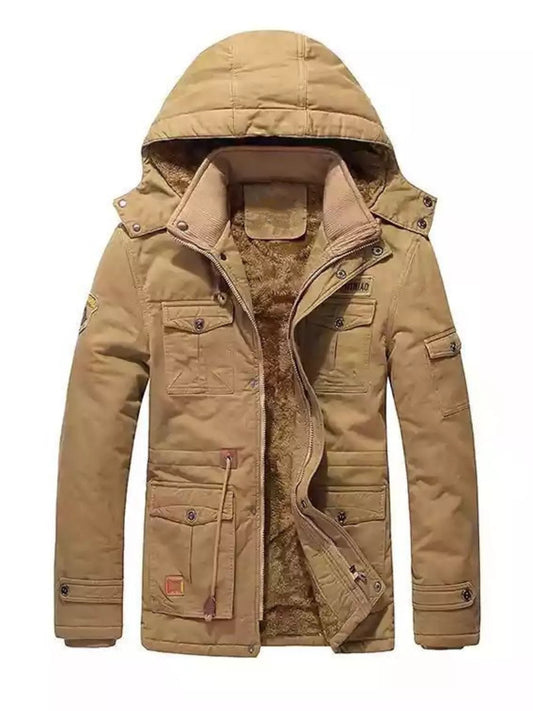 Men's Full Size Warm Hooded Parka Coat Plus Size