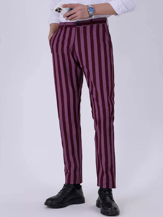 Men's Striped Slim-Fit Pants