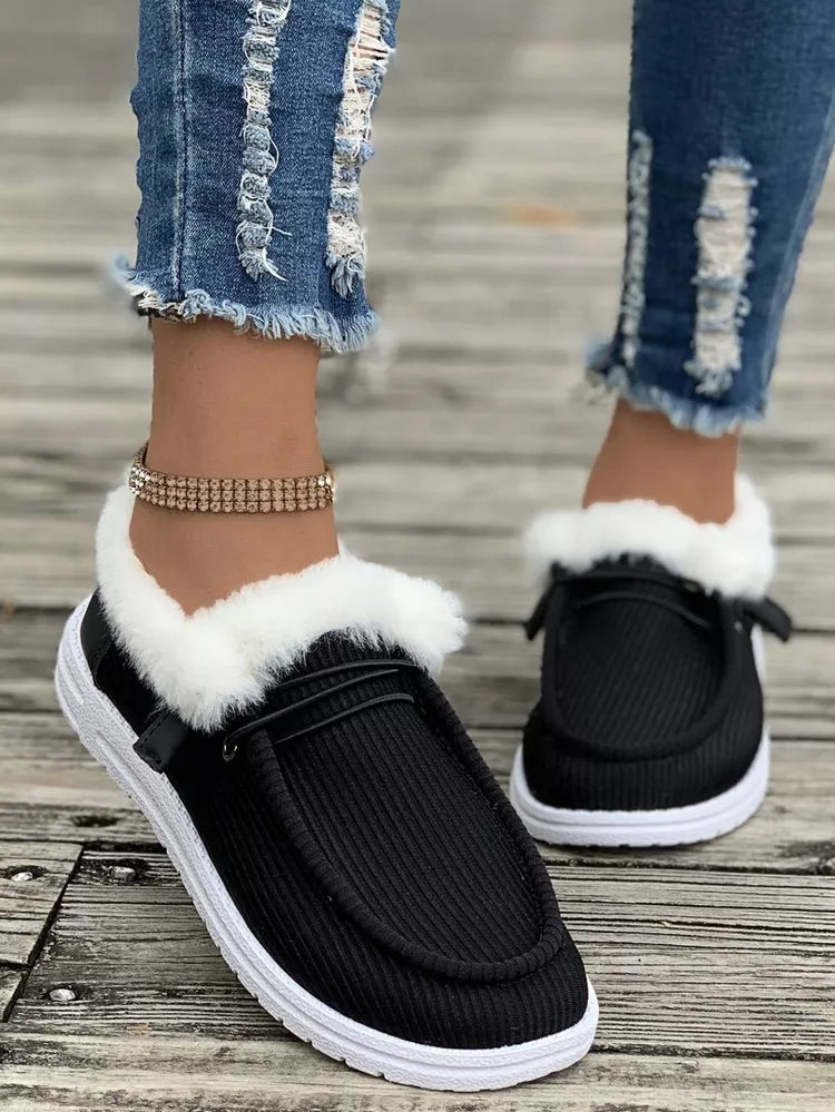 Cozy Plush-Lined Flats Slip-Ons