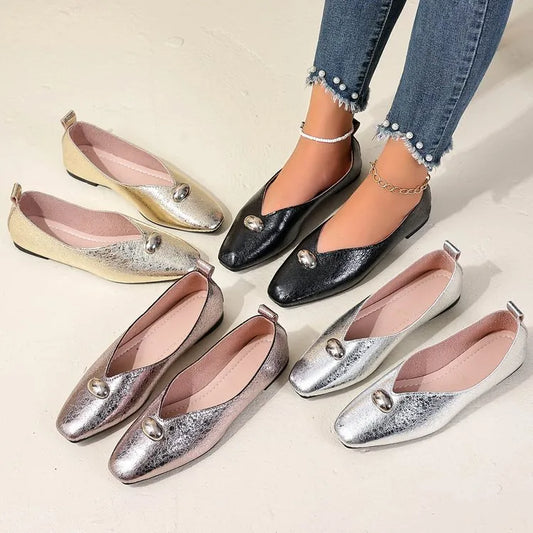 Square Toe Flats Slip-Ons