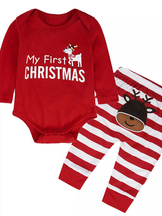 Children's My First Christmas Reindeer Baby Outfit Set