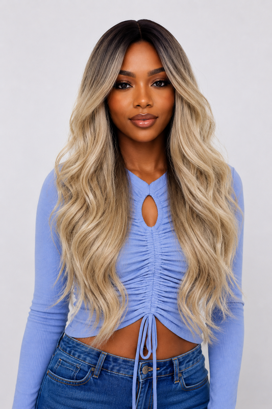 Gilded Strands™ Ash Balayage Wave Wig — 26"