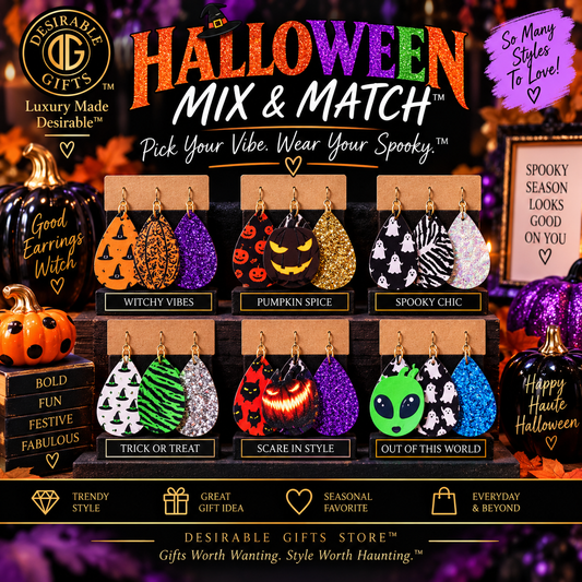 Gothic Halloween Teardrop Dangle Earrings