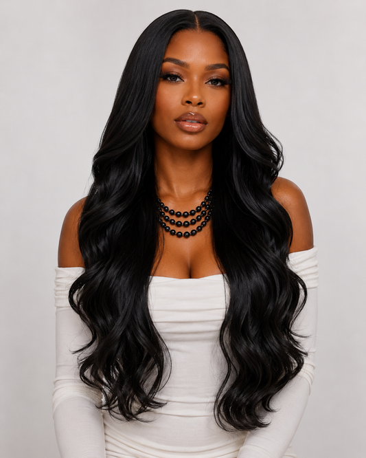Gilded Strands™ Noir Wave Wig — 24"