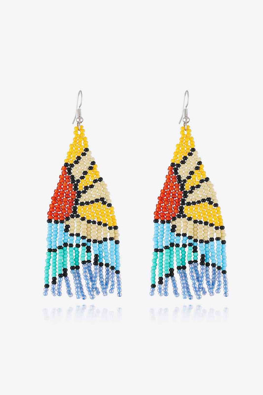 Handcrafted Beaded Dangle Earrings - Vibrant, Lightweight, Trendy