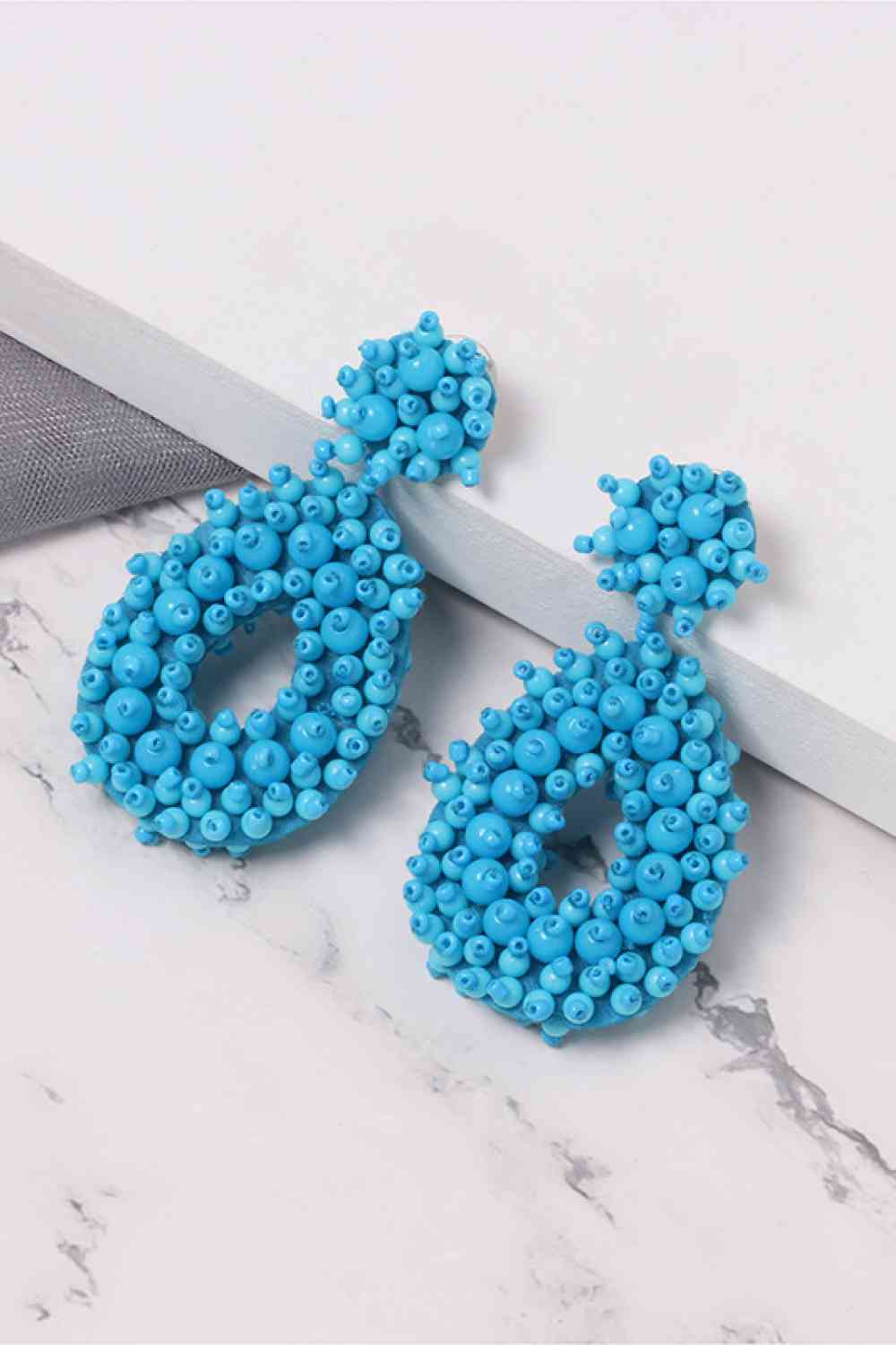 Chic Beaded Dangle Earrings - Vibrant Colors & Handcrafted Elegance