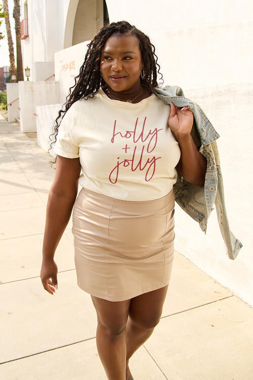 Simply Love Full Size Letter Graphic Short Sleeve T-Shirt