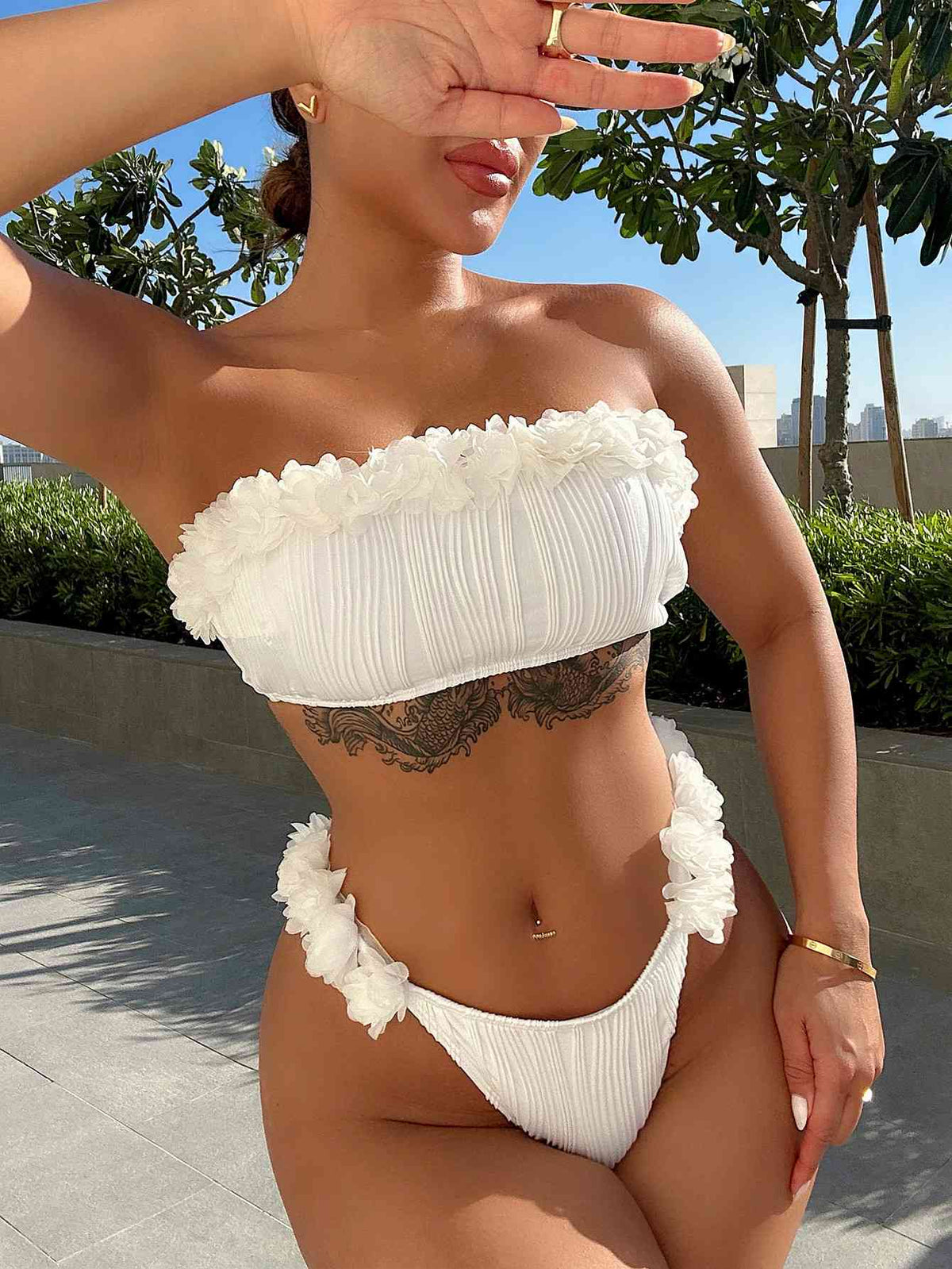 Chic Applique Bikini Set: Comfort & Style for Beach Adventures