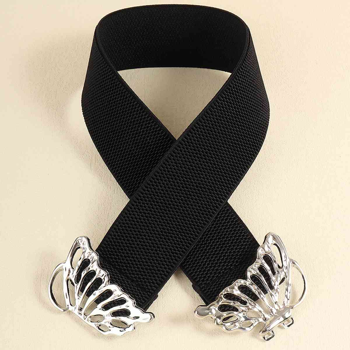 Chic Butterfly Elastic Belt with Durable Alloy Buckle