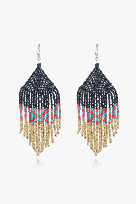 Handmade Boho Beaded Dangle Earrings - Vibrant & Stylish